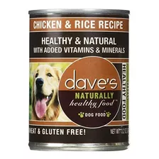Dave Es Natural Y Saludable, Con Pollo Y Arroz Para Perros, 