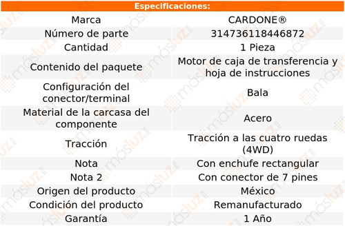 (1) Motor Caja Transferencia Ford Expedition 4wd 97/01 Reman Foto 5