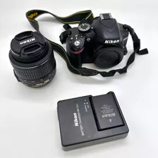  Nikon Kit D3200 + Lente 18-55mm Vr Dslr Cor Preto