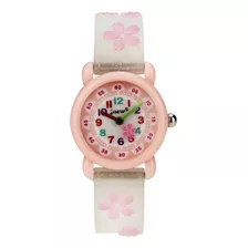 Relógio Quartz Infantil Impermeável Branco Sakura