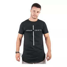 Camiseta Blusa Gospel Camisa Longline Oversized Masculina