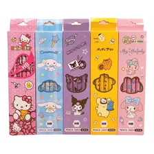 Caja De 12 Lapices Mina Hb Hello Kitty Y Amigos Sanrio