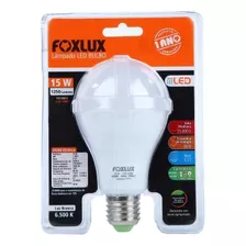 Lâmpada De Led Bulbo 15w Branco - Frio (6500k) - Foxlux Cor Da Luz Branca Fria 110v/220v (bivolt)