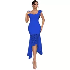 Vestido Bandage Azul Rey Corte Sirena Elegante Y Casual