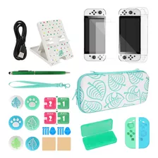 Funda Protector Nintendo Switch Oled Animal Crossing 27pzs