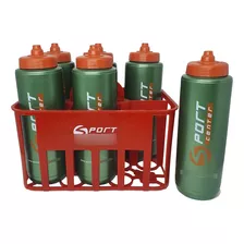 Cesta Squeeze Com 6 De 1 Litro Bico Automático, Cor Vermelho-verde