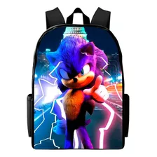 Bolsa Mochila Volta As Aulas Infantil Várias Estampas Sonic Desenho Do Tecido Sonic M17