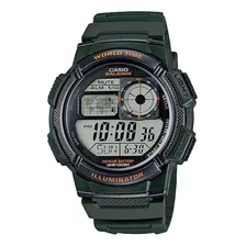 Reloj Casio Malla De Pvc Color Verde Ae-1000w-3avdf