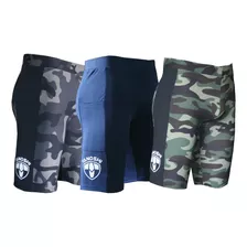 Kit 3 Bermuda Corrida Masculina Com Bolsos Laterais Camo