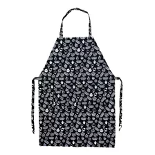 Mandil Chef Estampado Con Bolsas Gabardina 100% Algodón