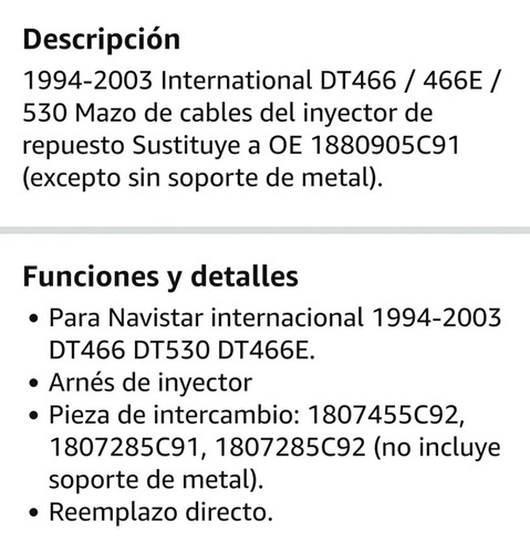 Arnes Inyectores Para Navistar Dt466 Foto 9