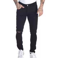 Calça Jeans Masculina Skinny Com Elastano Preto Premium