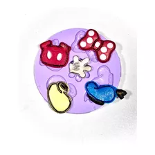 Ab139 Molde De Silicone Elementos Mickey Minnie Confeitar