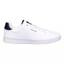 Tenis Tommy Hilfiger Para Hombre Fm0fm04967 Color Blanco Diseño De La Tela Liso Talla 27.5 Mx