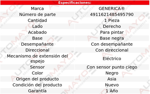 Un Espejo Derecho Elect Genrica Sonata 2015-2017 Foto 2