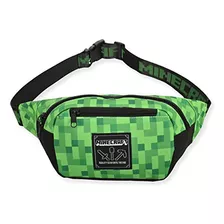 Mochila Cinturón Minecraft Niños - Cara Creeper Negra Y