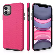 Funda Para iPhone 11 6.1 Reforzada Admite Qi - Rosa Fuerte