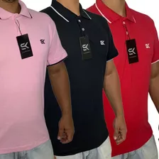 Kit 3 Camisas Polo Masculinas G1 Ao G6 Atacado