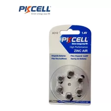 6 Baterias Pilas Pkcell A312 Pr41 Original Zinc-air Audifono