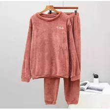 Pijama De Mujer Dama Plush Peludo 2 Piezas Invierno