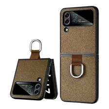 Funda Para Samsung Z Flip 4 C/anillo Dorado