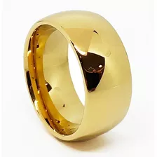 Aliança Avulsa 10mm Tradicional Tungstênio Banhada Ouro 18k