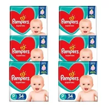 Kit 06 Fraldas Pampers P34 Supersec