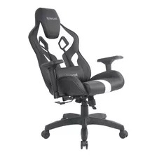 Silla De Escritorio Redragon C502 Capricornus Gamer Ergonómica Negra Y Blanca Con Tapizado De Cuero Sintético