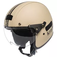 Capacete Retro Old School Kraft Premium Couro Revestido