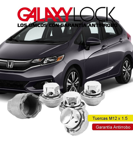 Tuercas De Seguridad 12 X 1.5 Honda Fit 2020 Galaxylock Foto 4