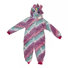 Pijama Kigurumi Abrigado Disfraz Unicornio Fluorecente Niños