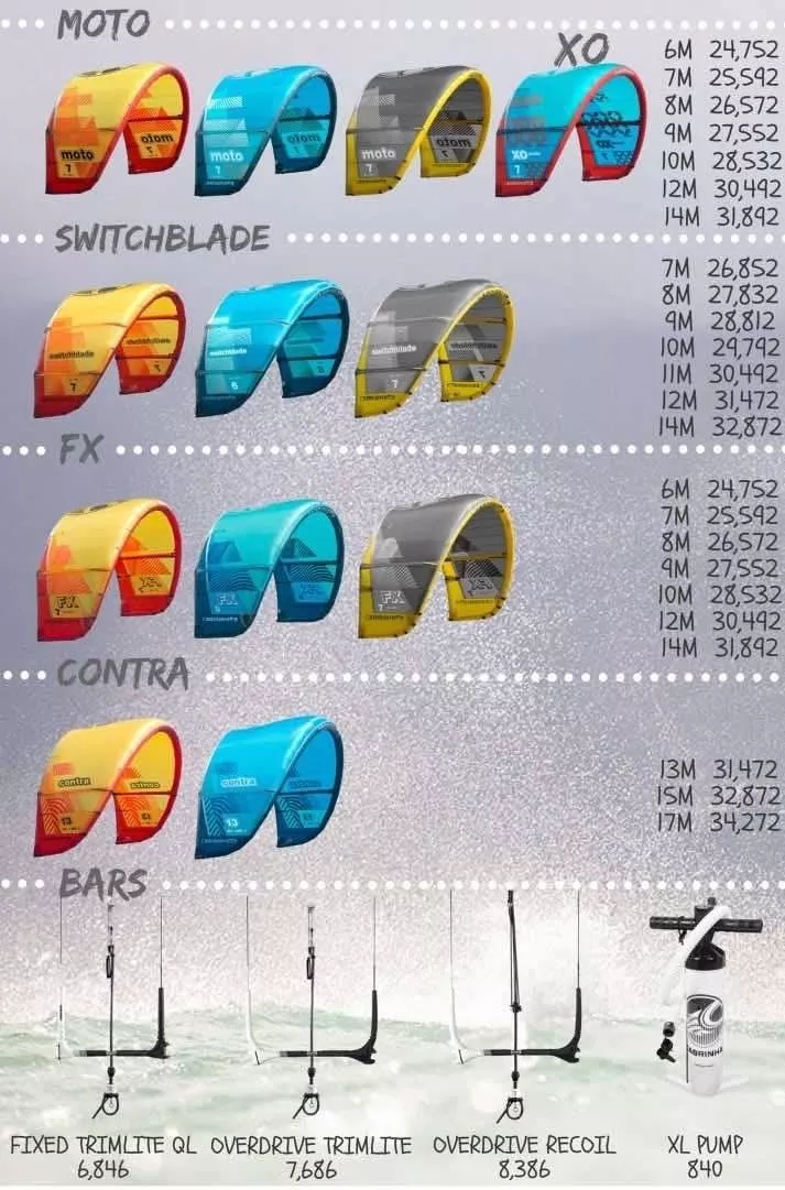  Cabrinha Fx Switchblade Drifter & All Sizes And Complete Ba