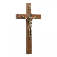 Crucifixo Parede Medalha São Bento 19cm