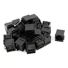 Uxcell® 25 Piezas Negro Rj45 8p8c Conector Modular De Red La