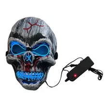 Mascara De Halloween Esqueleto Con Luces Led Terror Ekolmac