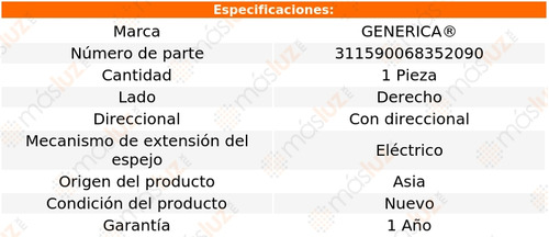 1- Espejo Derecho Elect C/direcc Sonata 2015/2017 Genrica Foto 2