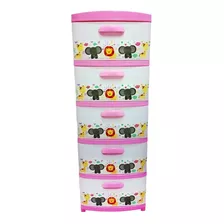 Organizador Infantil 5 Cajones Plastico Resistente Amplio