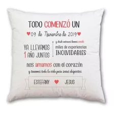 Regalo Aniversario Novios Cojín Decorativo Personalizado