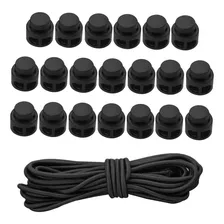 20 Pcs Cord Locks Kit Spring Toggle Stopper + 3,28 Yards