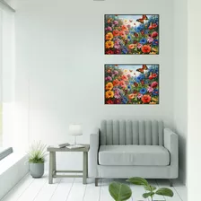 Quadro Decorativo 30x45 Sala Dança Das Borboletas No Jardim