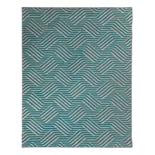 Tapete Comercial Sala Tecido Azulejo 2x2,5m Textil J Serrano Cor Azul-claro Desenho Do Tecido Geométrico