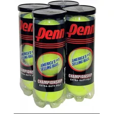 Paquete De 4 Tubos De Pelotas De Tenis Penn (12 Pelotas)