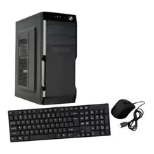 Gabinete Kit Cromax 2801 Teclado Mouse Fuente 600w Color Negro