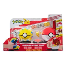 Pokebola Ataque Supresa Pokémon Mini Figuras Pikachu Machop