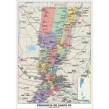 Mapa Provincia De Santa Fe Lona 65cm X 90cm Politico