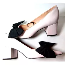 Zara Zapatos Rosa 100%cuero Tacón Serendipia Caroventas