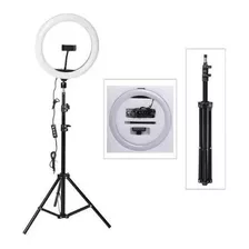 Kit Tripé 1,60 Ms +anel Led Ring Light 16 Cm, C/haste Studio