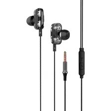 Fone De Ouvido Com Dois Alto Falantes Double Bass P2 Cor Preto