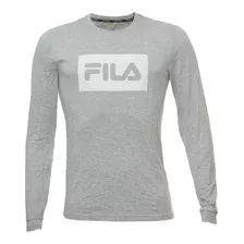 Camiseta Fila Comfort Manga Longa Cinza Masculina Original