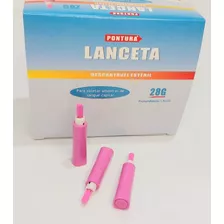 Lanceta De Segurança 28g Descartável Estéril Atende À Nr32 Cor Rosa